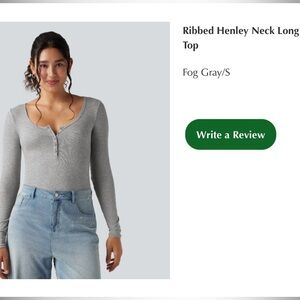 NWT Halara Ribbed Long Sleeve Top - Fog Gray